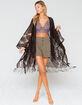 Lacey Fringe Black Kimono image number 4