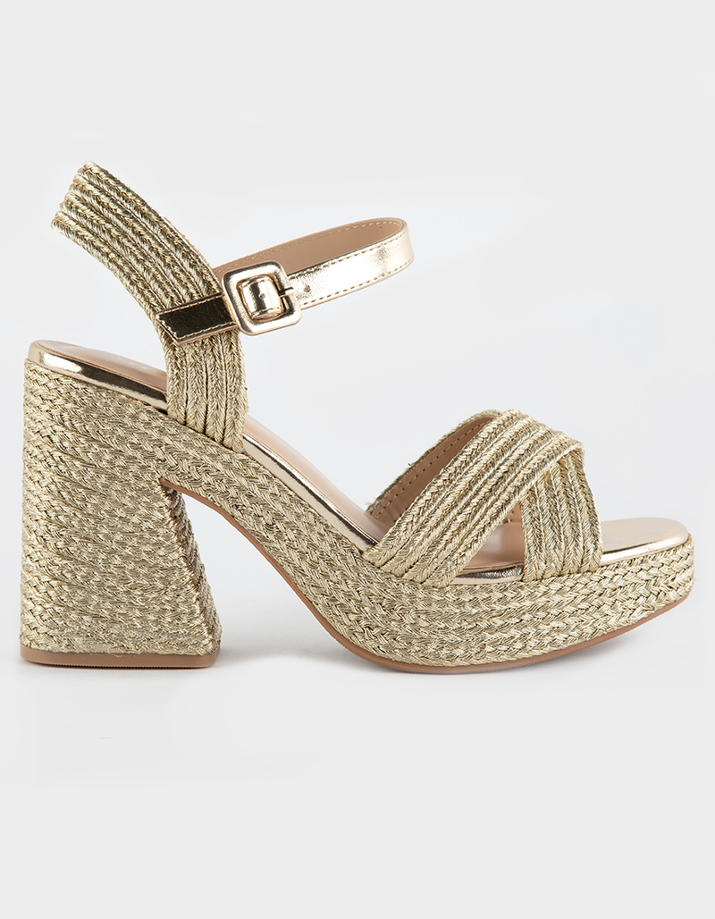 SODA Yara Raffia Womens Cross Strap Platform Sandals image number 1