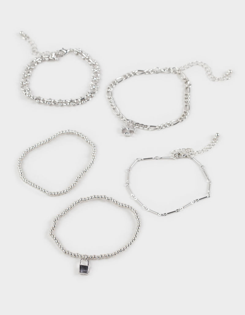 FULL TILT 5 Pack Cross/Lock Chain Bracelets image number 0