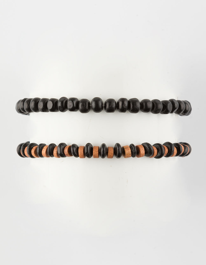 BLUE CROWN 2 Pack Black Beaded Bracelets image number 0
