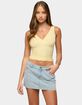 EDIKTED Beah Ribbed Knit V-Neck Top image number 1