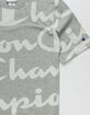 CHAMPION Allover Champion Script White & Gray Mens T-Shirt image number 2