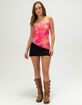 MADDEN GIRL Womens Mesh Floral Asymmetrical Tube Top image number 2