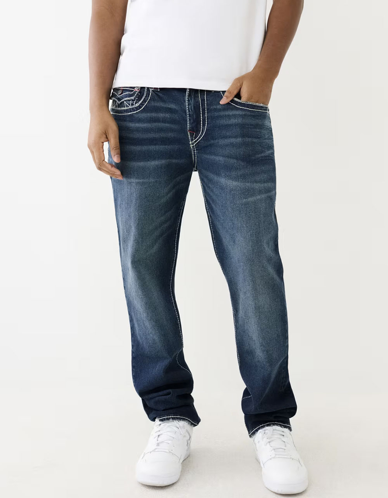 TRUE RELIGION Ricky Big T Flap Mens Relaxed Straight Jeans image number 1