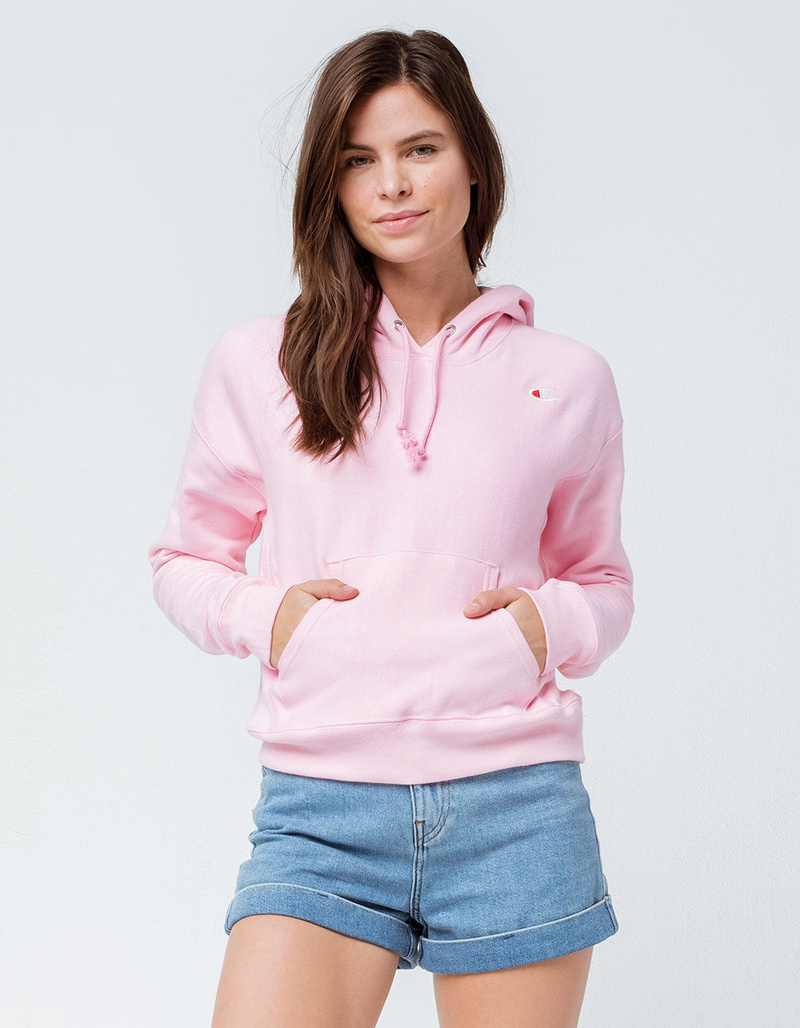 CHAMPION Reverse Weave Pink Womens Hoodie image number 1