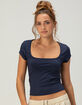 TILLYS Butter Soft Womens Square Neck Tee image number 1