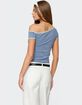 EDIKTED Lorna Contrast Off Shoulder Top image number 5