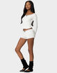 EDIKTED Lenny Lacey Textured Micro Shorts image number 4