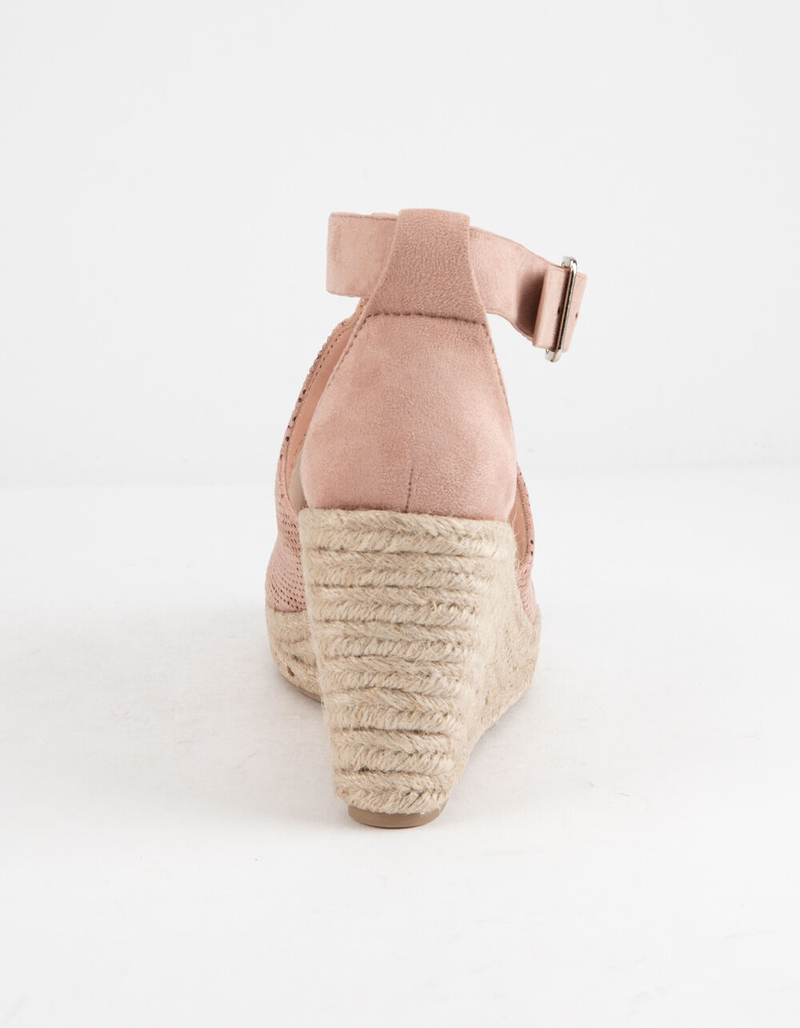 CITY CLASSIFIED Perforated Mauve Womens Espadrille Wedges image number 3