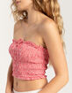 FULL TILT Gingham Smocked Womens Tube Top image number 5