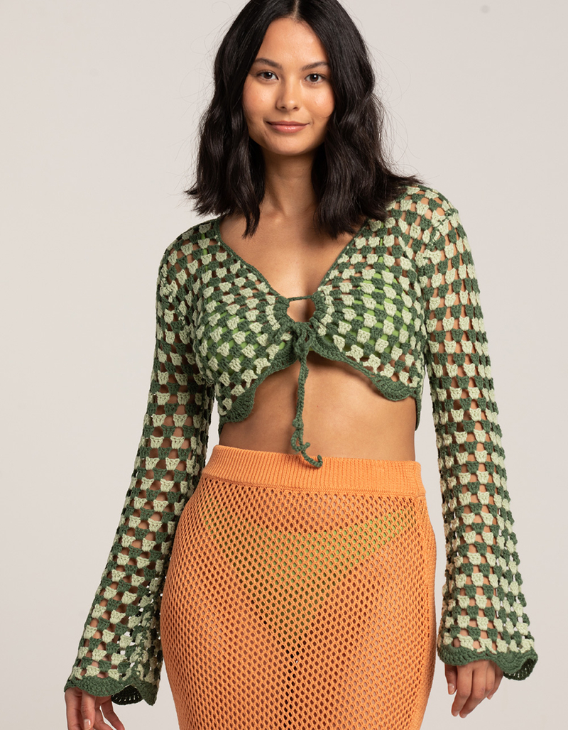 EMORY PARK Womens Crochet Sweater image number 2