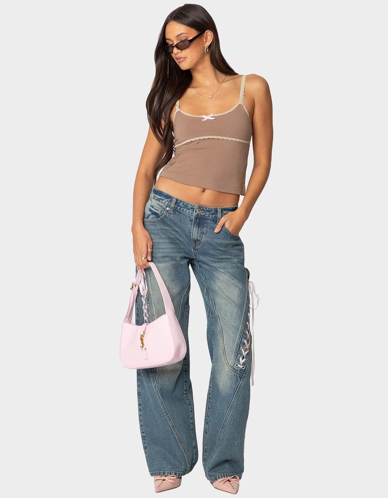 EDIKTED Elin Lace Trim Tank Top image number 1