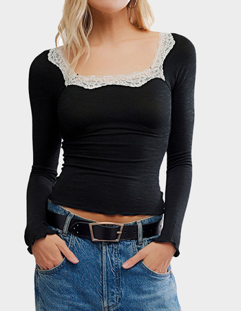 FREE PEOPLE Oh My Darling Womens Long Sleeve Top Primary Image