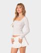 EDIKTED Aviana Printed Pointelle Top image number 3