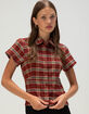 DICKIES Plaid Womens Button Up Shirt image number 1