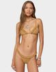 EDIKTED Gilda Faux Suede Triangle Bikini Top image number 1