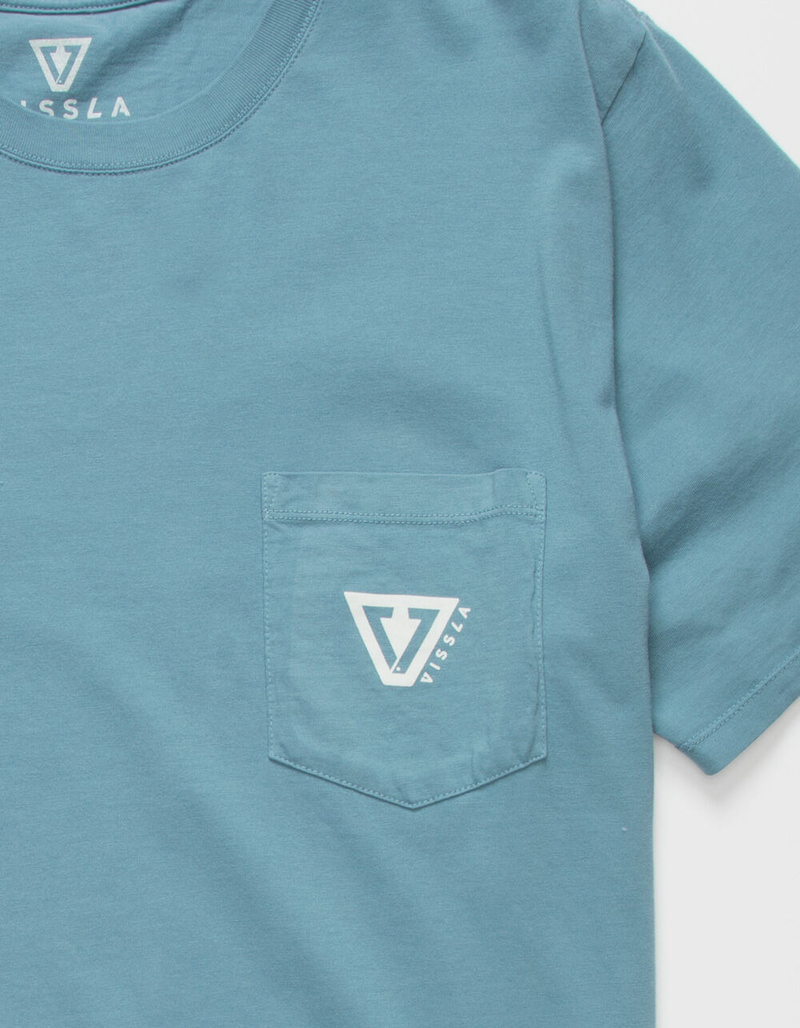 VISSLA Established Mens Slate Blue Pocket Tee image number 1