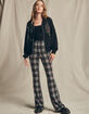 RSQ Plaid Womens Doubleknit Flared Pants image number 1