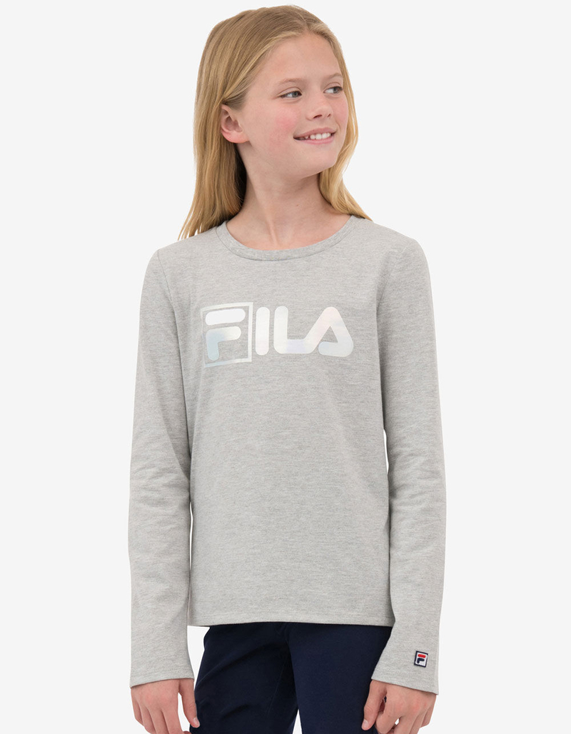 FILA Box Logo Gray Girls Tee image number 1