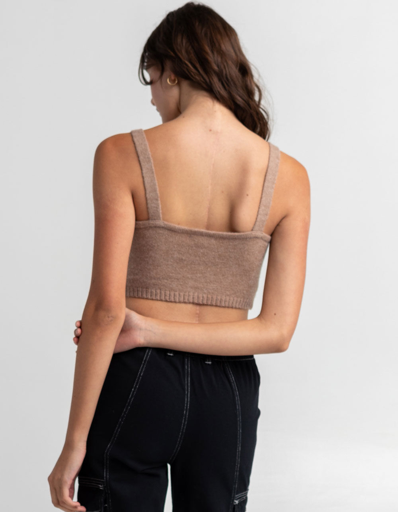 FULL TILT Womens Cable Knit Crop Cami image number 2