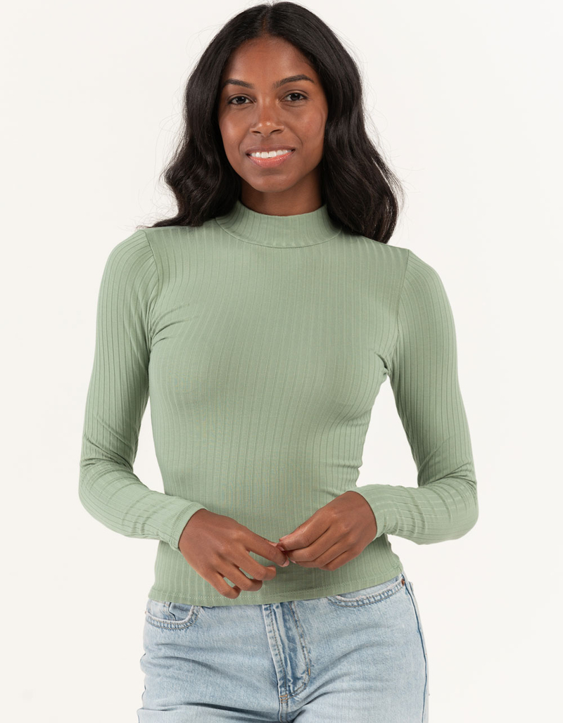FULL TILT Essentials Womens Mock Neck Top image number 0