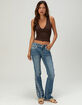 MISS ME Border Pocket Womens Mid Rise Bootcut Jeans image number 1