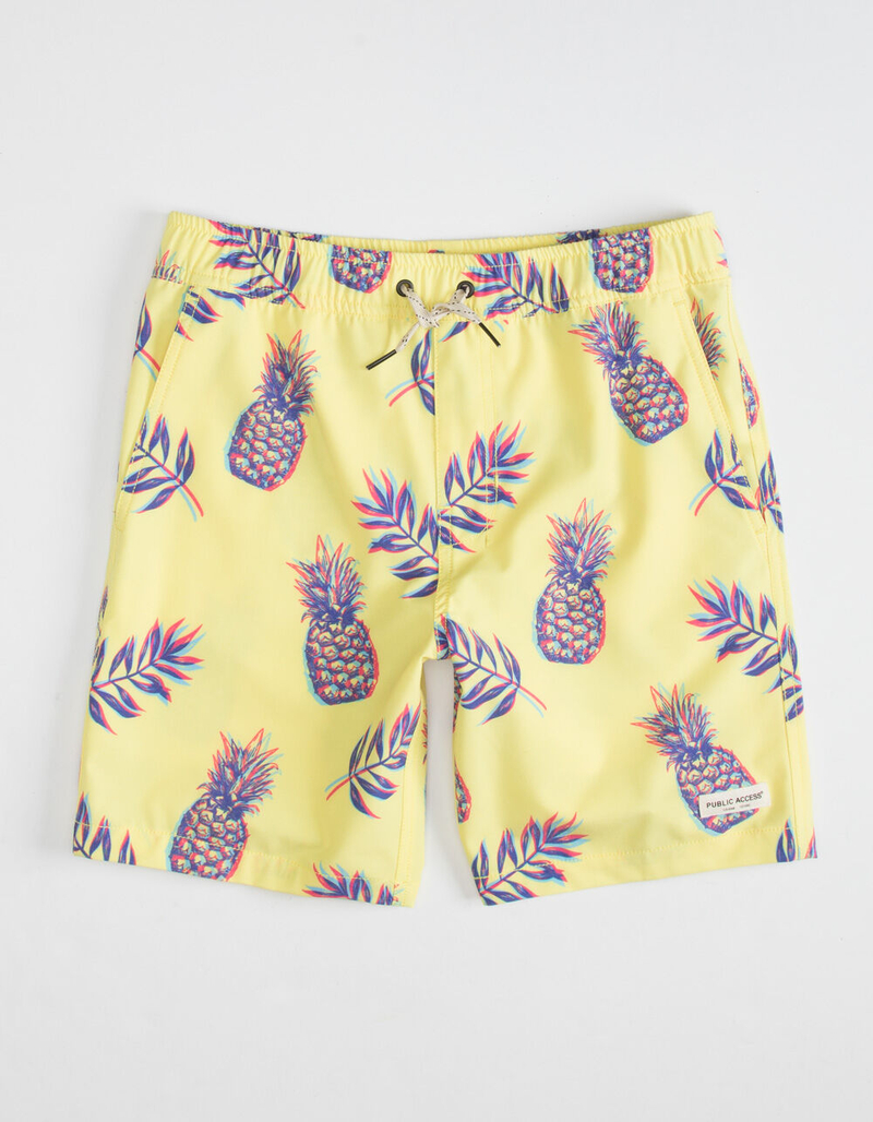 PUBLIC ACCESS Neon Pineapple Boys Elastic Waist Shorts image number 0