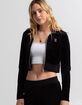 JUICY COUTURE Bling Womens Velour Cropped Track Jacket image number 1