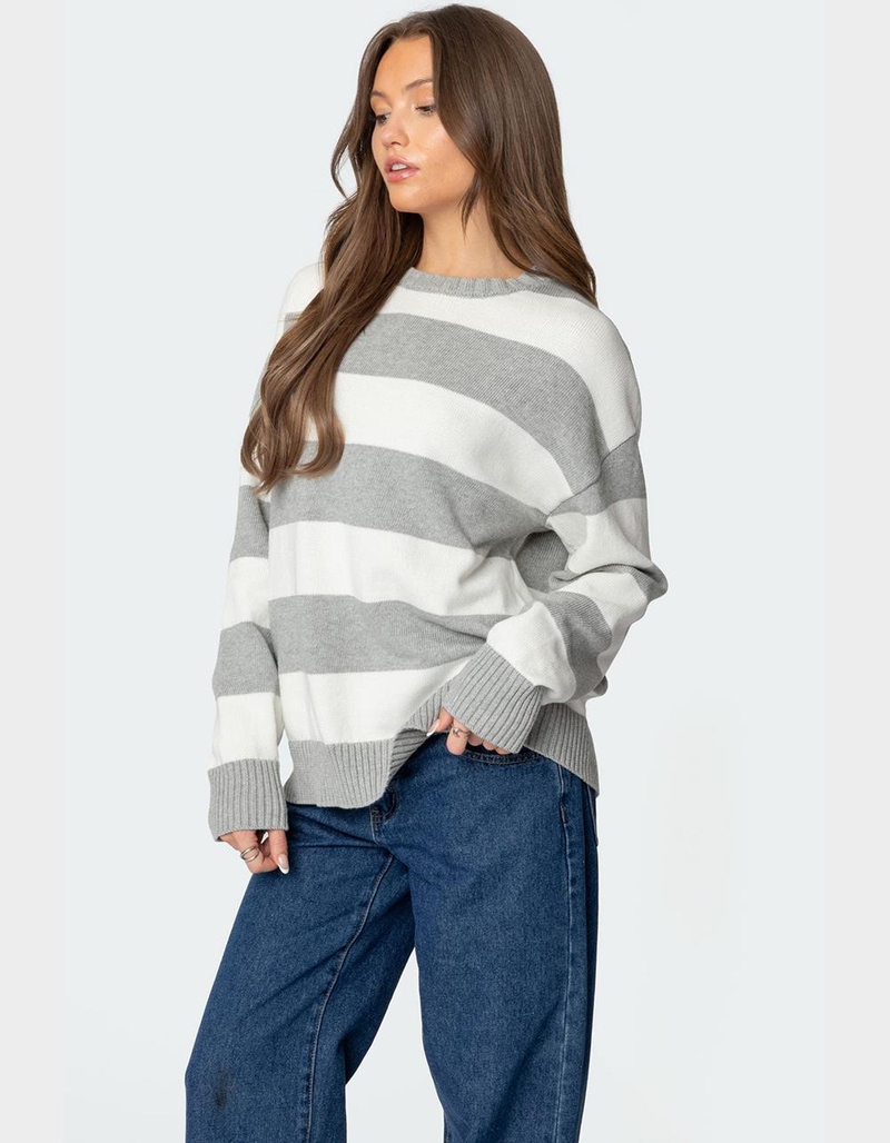 EDIKTED Richie Oversized Striped Sweater image number 2