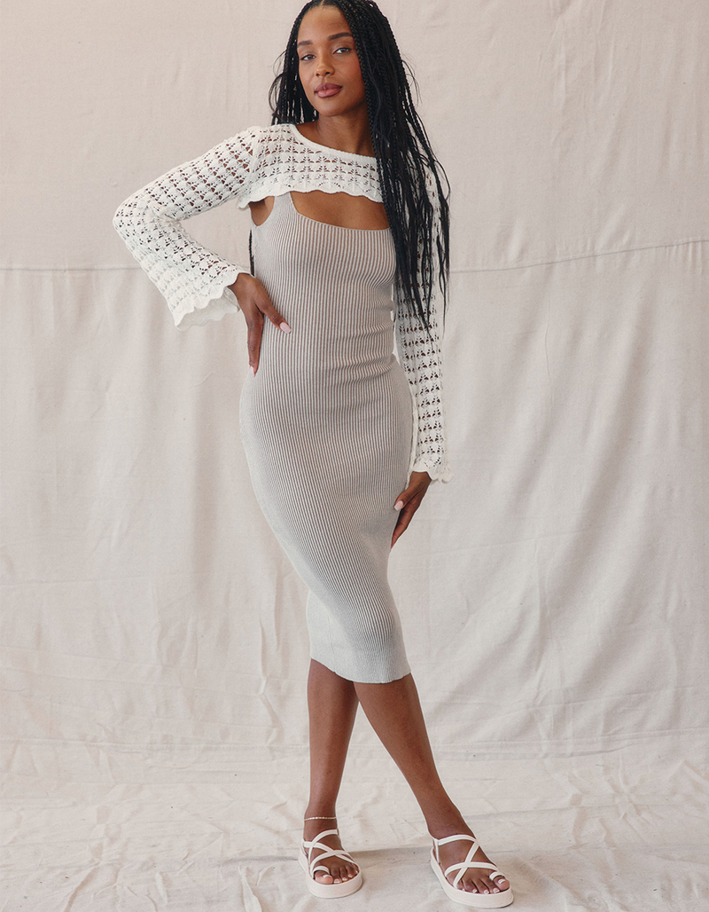 WEST OF MELROSE Crochet Womens Shrug image number 3