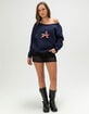 RSQ Womens Star Off The Shoulder Sweatshirt image number 2