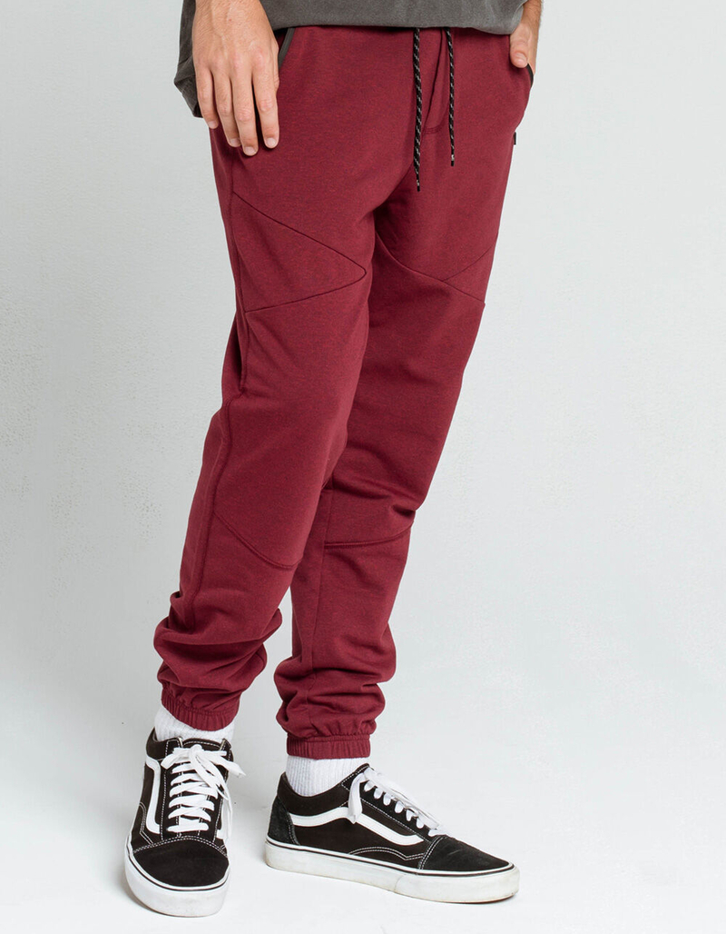 RSQ Knee Seam Mens Burgundy Sweatpants image number 0