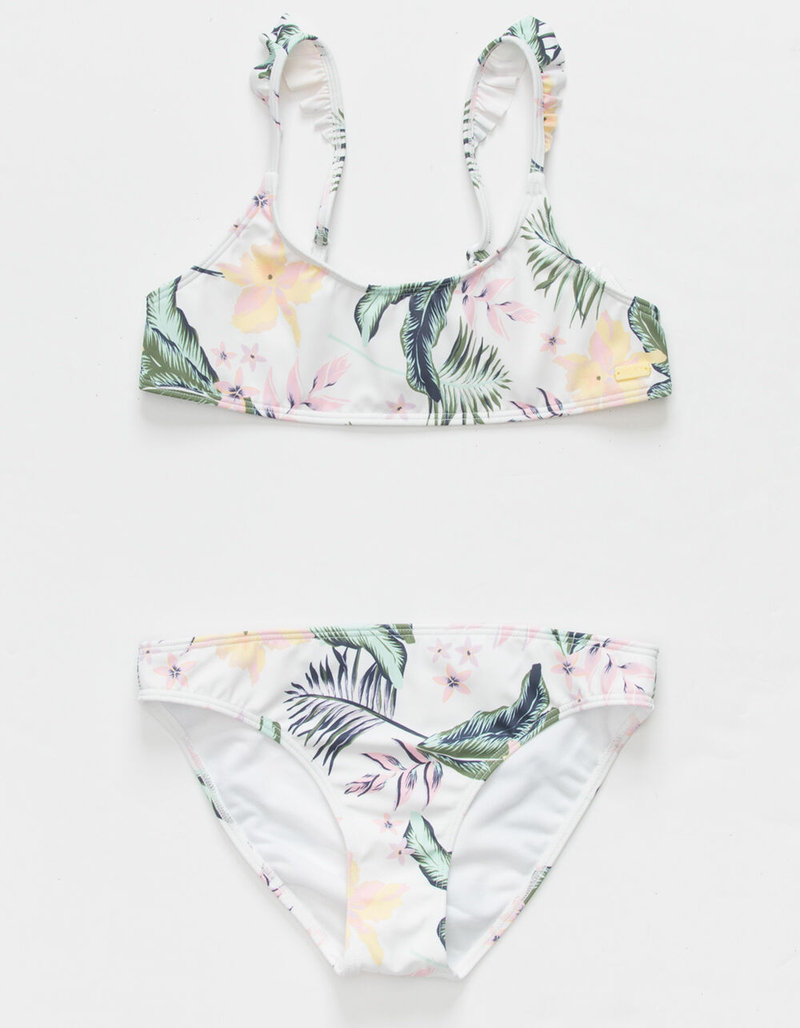 ROXY Lovely Senorita Girls White Combo Bralette Bikini Set image number 0