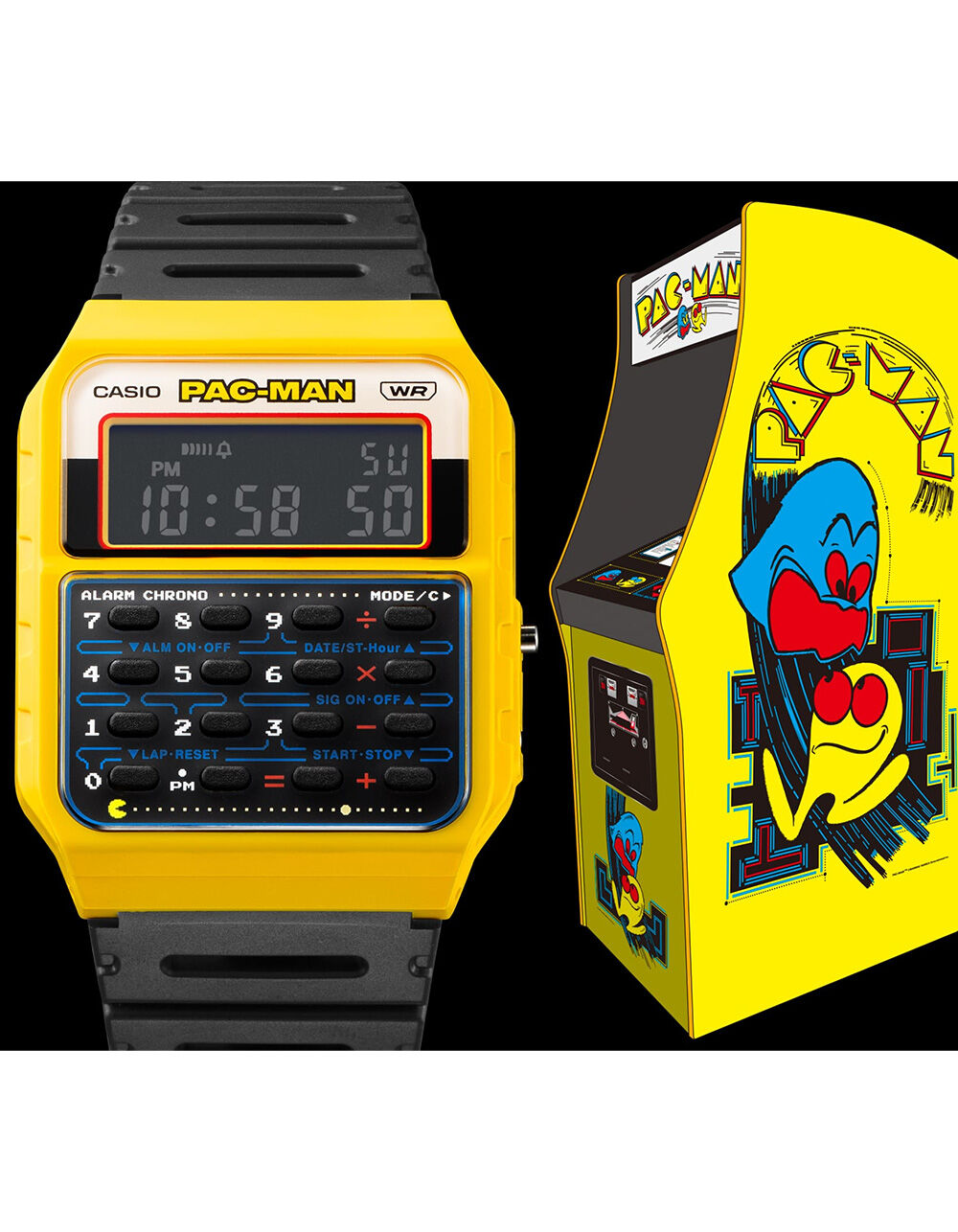 CASIO x PAC-MAN CA-53WPC-1B Watch - BLACK - ONE SIZE | Tillys