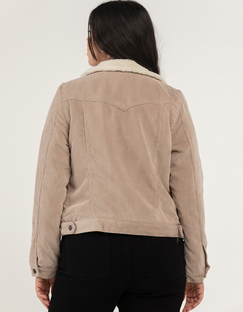 ASHLEY Womens Sherpa Lined Corduroy Trucker Jacket image number 6