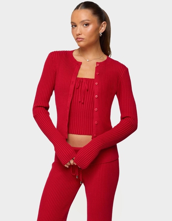 EDIKTED Adannah Ribbed Knit Button Up Cardigan Primary Image
