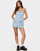 EDIKTED Overall Denim Mini Dress image number 4