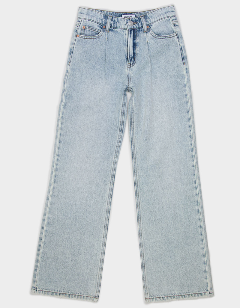 RSQ Girls High Rise Pleated Wide Leg Jeans image number 1