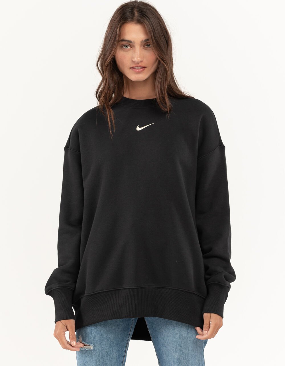 black nike crew neck sweater women's