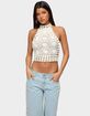 EDIKTED Backless Crochet High Neck Halter Top image number 1