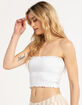 FULL TILT Smocked Tie Back Womens Tube Top image number 4