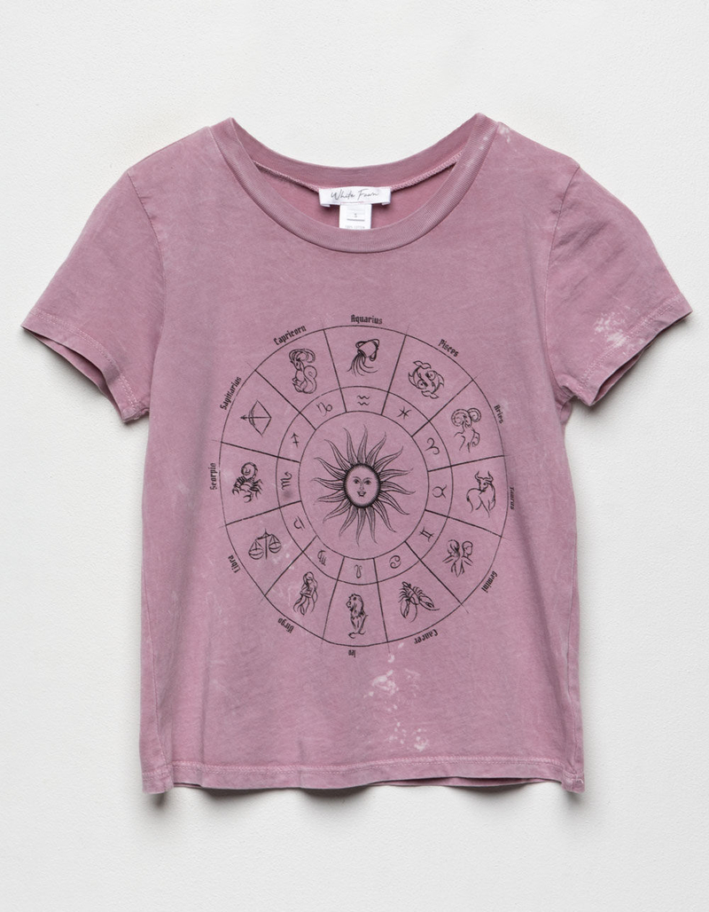 WHITE FAWN Zodiac Washed Girls Tee image number 0
