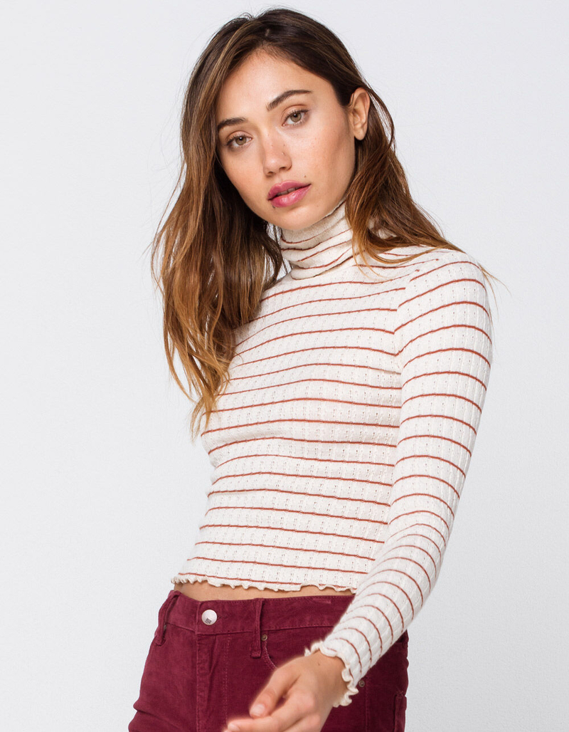 IVY & MAIN Stripe Womens Turtleneck Top image number 2