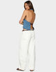 EDIKTED Teddie Backless Denim Halter Top image number 4