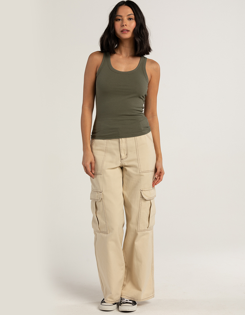 TILLYS Womens Wide Strap Rib Tank Top image number 3