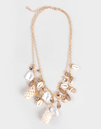 FULL TILT Layered Multi Shell Charm Necklace Primary Image