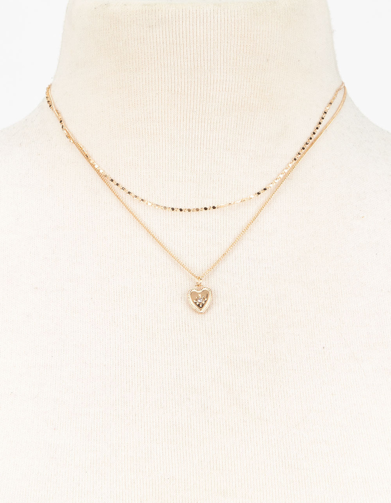 FULL TILT Layered Heart Necklace image number 1