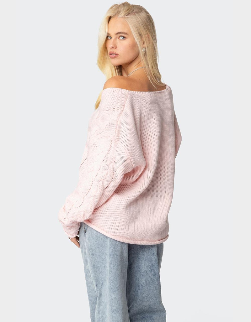 EDIKTED Inga Oversized Cable Knit Sweater image number 1