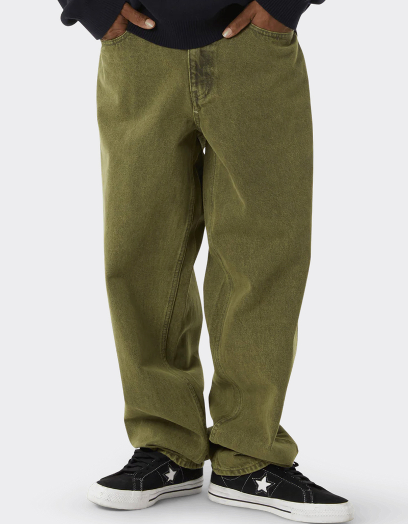 HUF Cromer Washed Mens Baggy Jeans DK GREEN Tillys