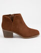 SODA Perforated Side Notch Cognac Girls Booties image number 2